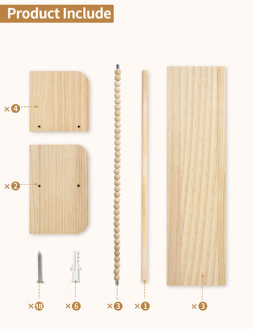 Maxpeuvon easy-installation shelves with clear hardware, quick setup for family spaces.