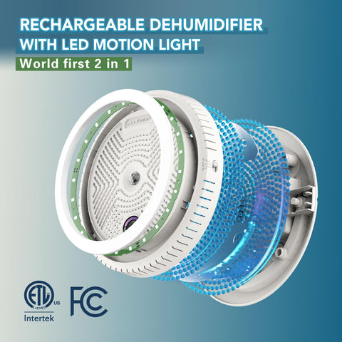 MAXSafes dehumidifier providing closet illumination to improve visibility
