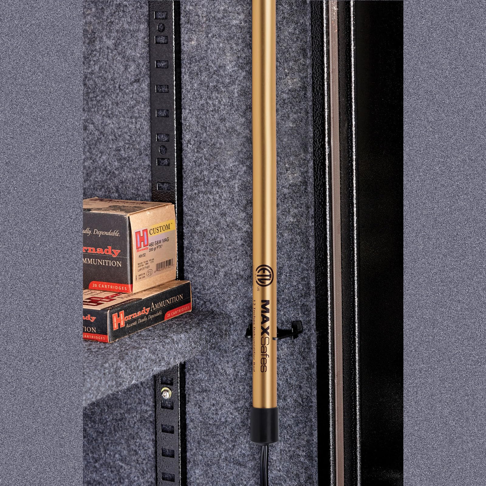 MAXSafes dehumidifier rod 18in helps prevent condensation in cabinets