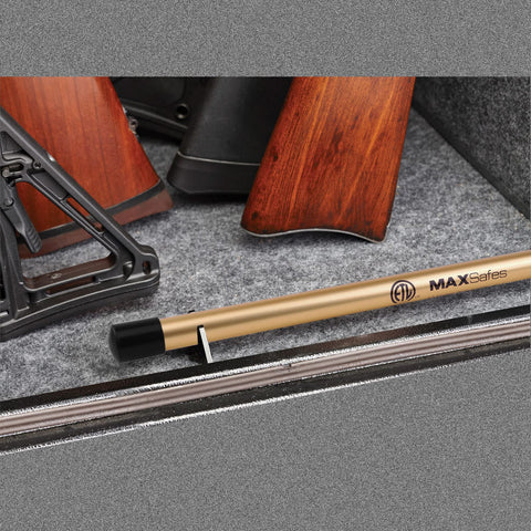 MAXSafes easy-mount rod supports vertical or horizontal installation for flexible setup.