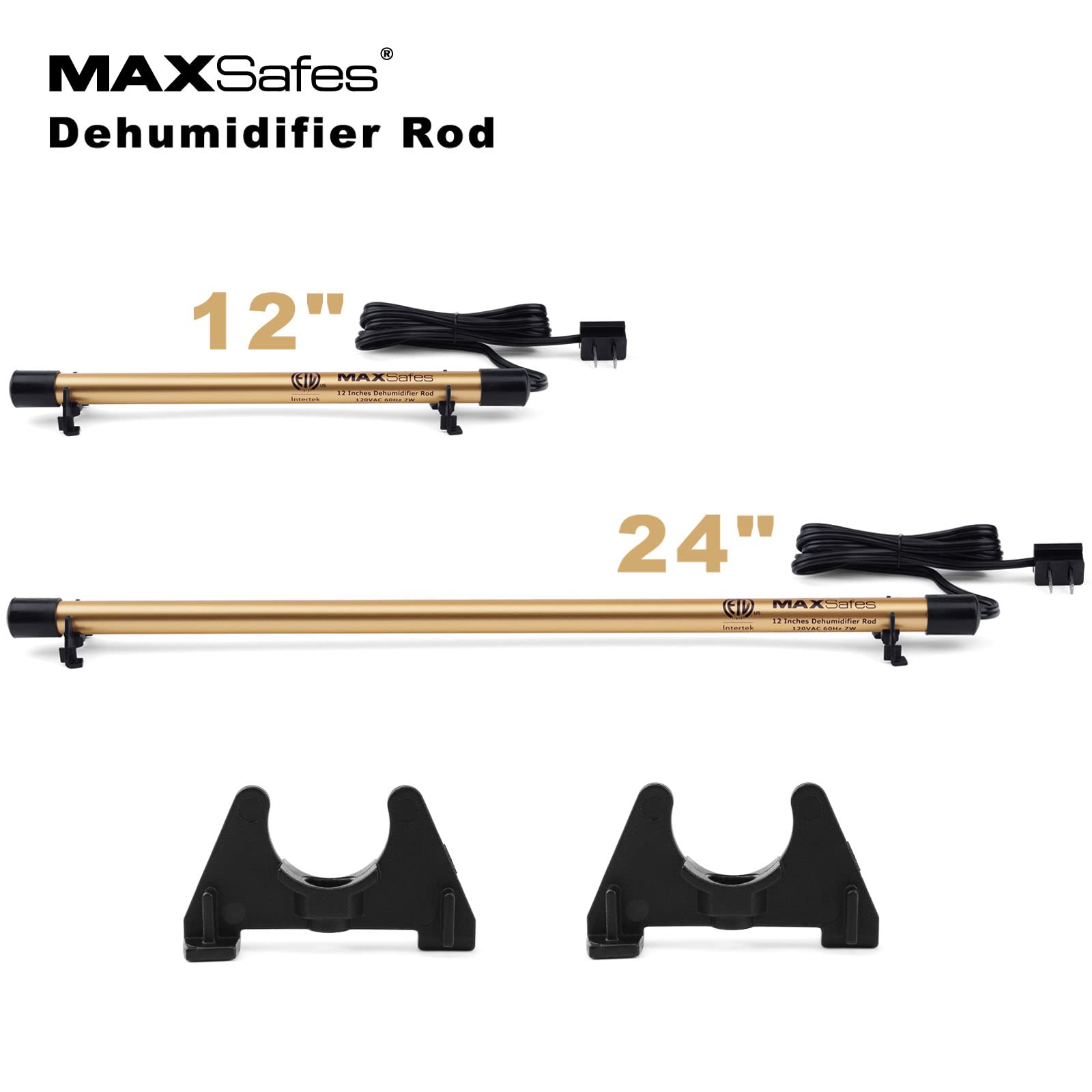 MAXSafes plug‑in dehumidifier rod with cord for quick placement.