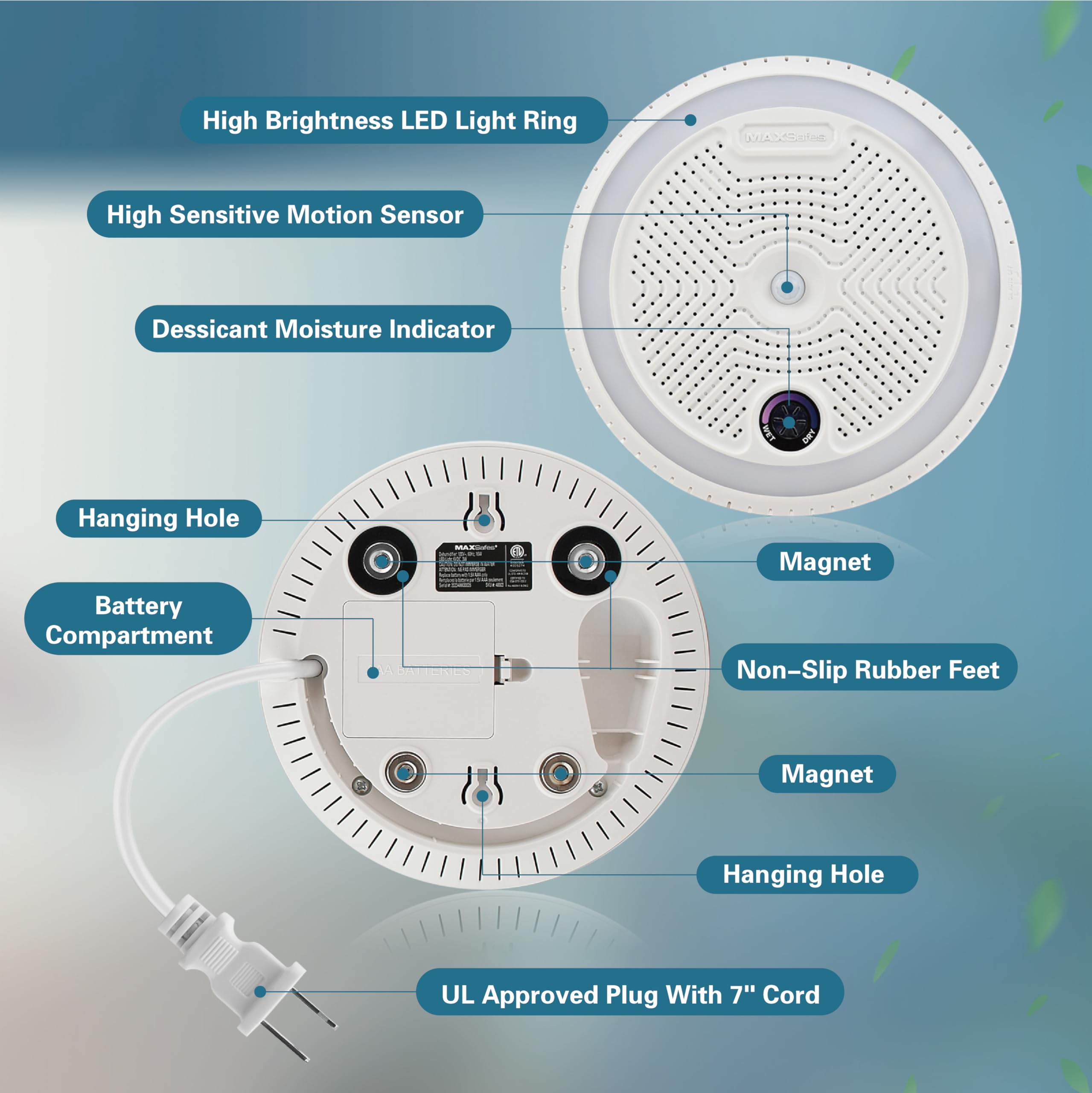 MAXSafes silica gel beads absorbing moisture in enclosed spaces