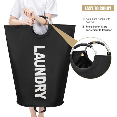Maxsilan 125L X-Large laundry basket soft-handle close-up for comfortable carrying.