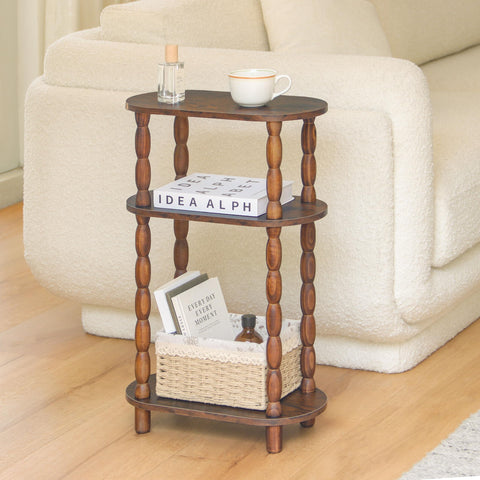 MaxSmeo 3-tier oval tabletop design adds practical storage in small rooms.
