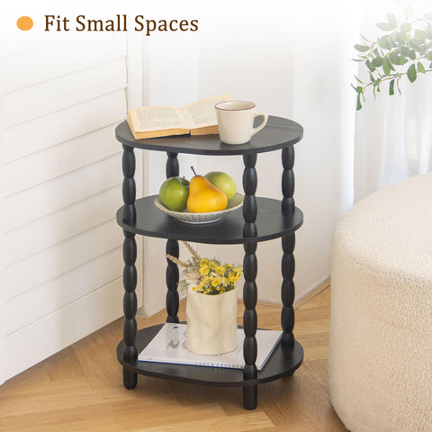 MaxSmeo 3-tier shelf end table keeps magazines within easy reach.