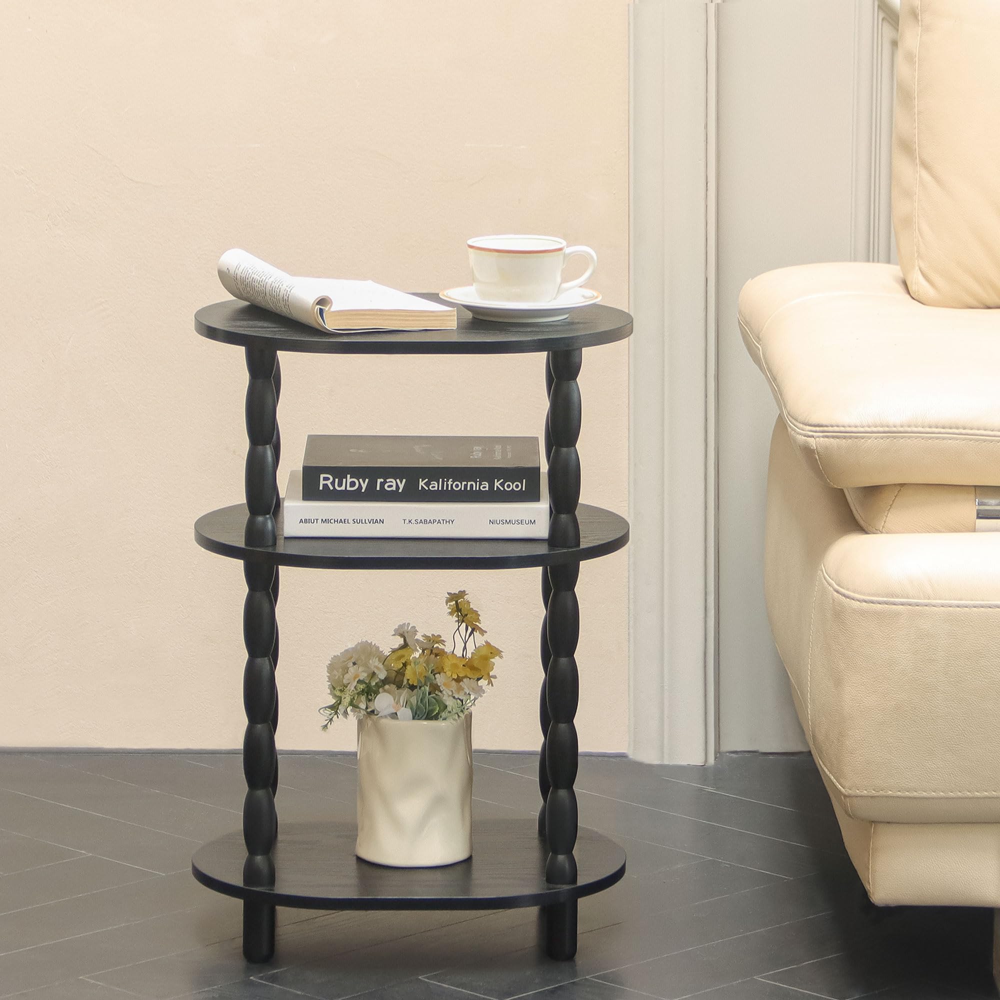 MaxSmeo nightstand use showing quick-access shelves for essentials.
