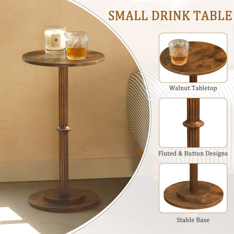 MaxSmeo Drink Table fluted leg detail adds mid-century charm.
