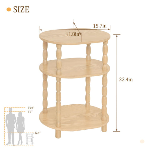 MaxSmeo End Table three-tier storage keeps essentials within reach and organized