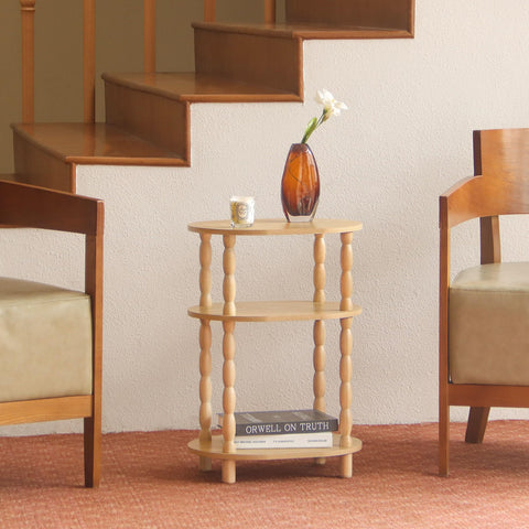 MaxSmeo End Table wood grain finish adds vintage charm to any room
