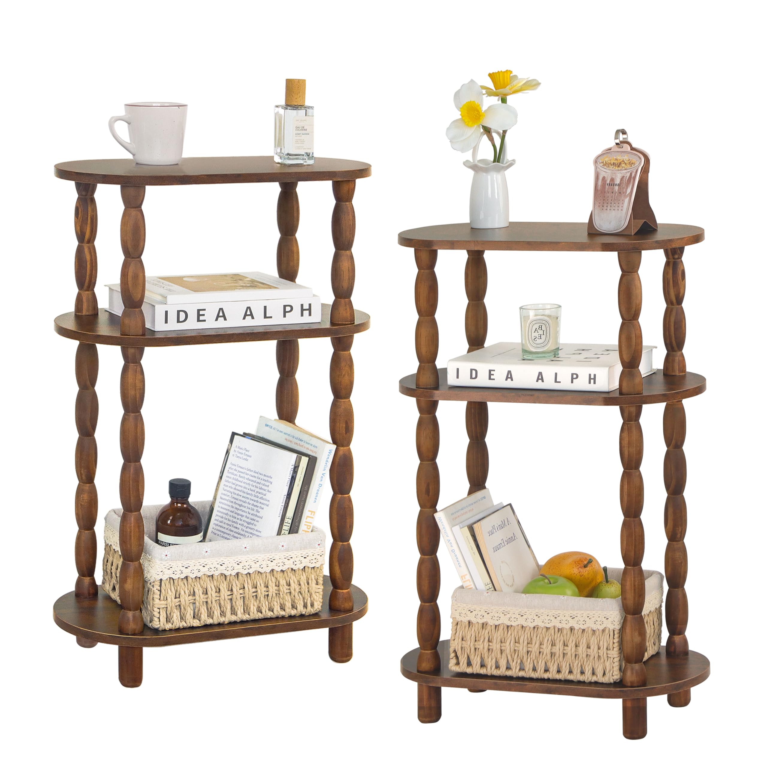 MaxSmeo narrow side tables set of 2 beside a sofa for compact living spaces.
