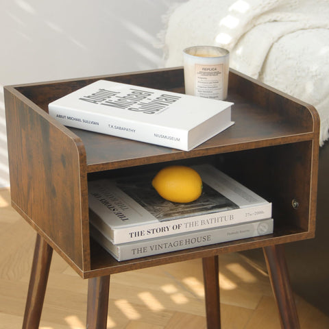 MaxSmeo nightstand edge tabletop helps prevent items from slipping off.