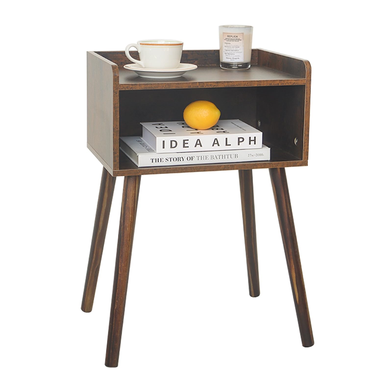 MaxSmeo nightstand with solid wood legs provides sturdy daily support.