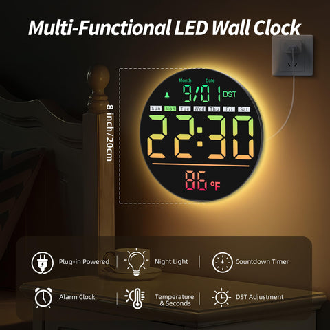 Maxstar clock showing color modes for customizable room ambiance