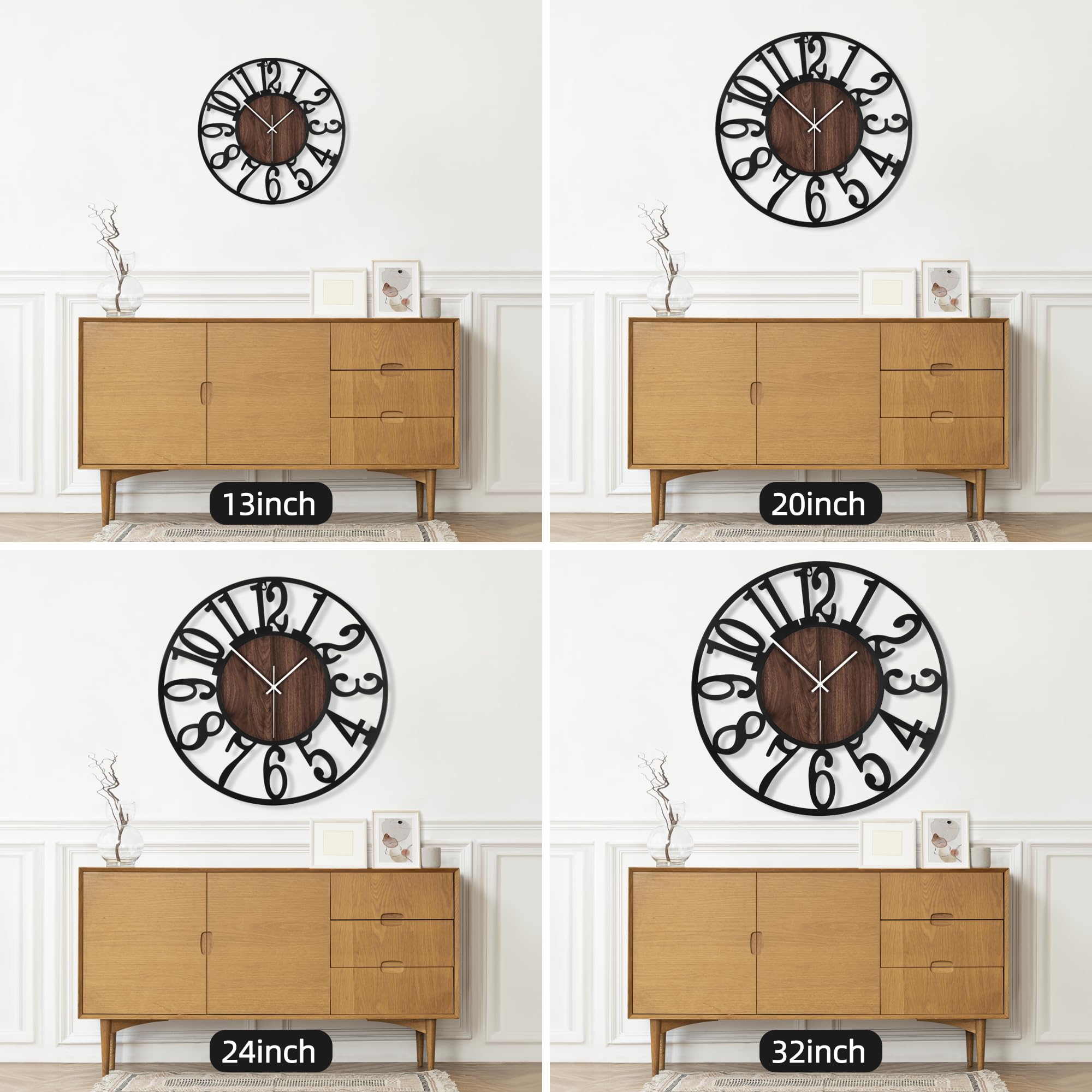 Maxstar round wall clock with bold Arabic numerals for quick time reads