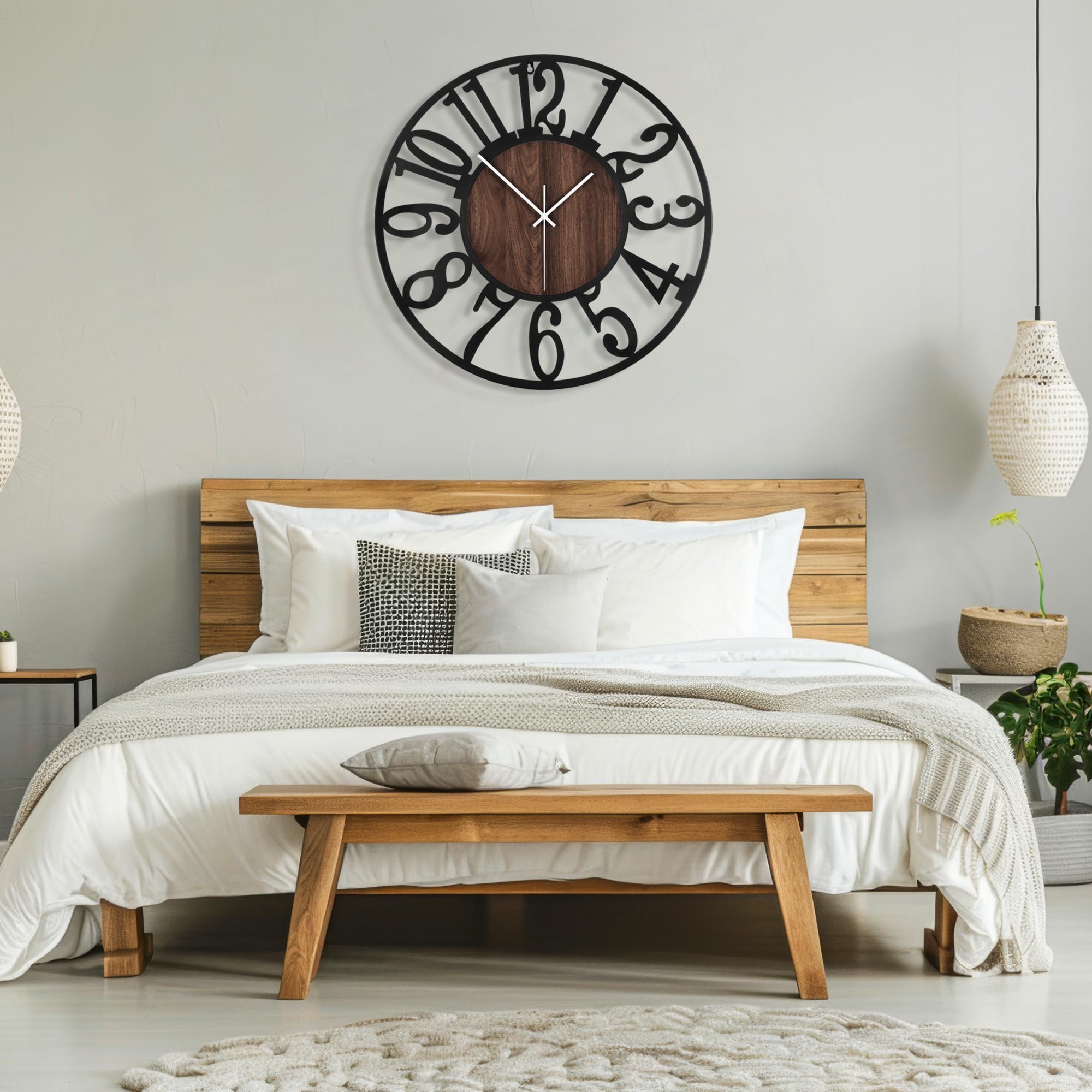 Maxstar round wall clock installation hardware included for simple mounting.