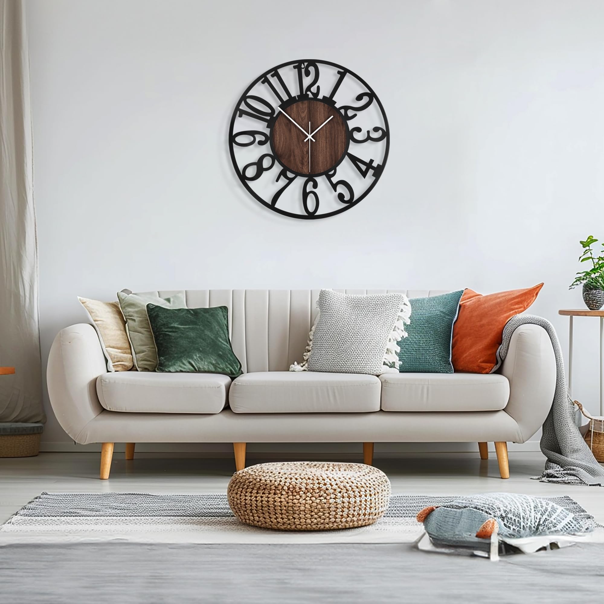 Maxstar round wall clock outdoor usage suitable for sheltered outdoor spaces.