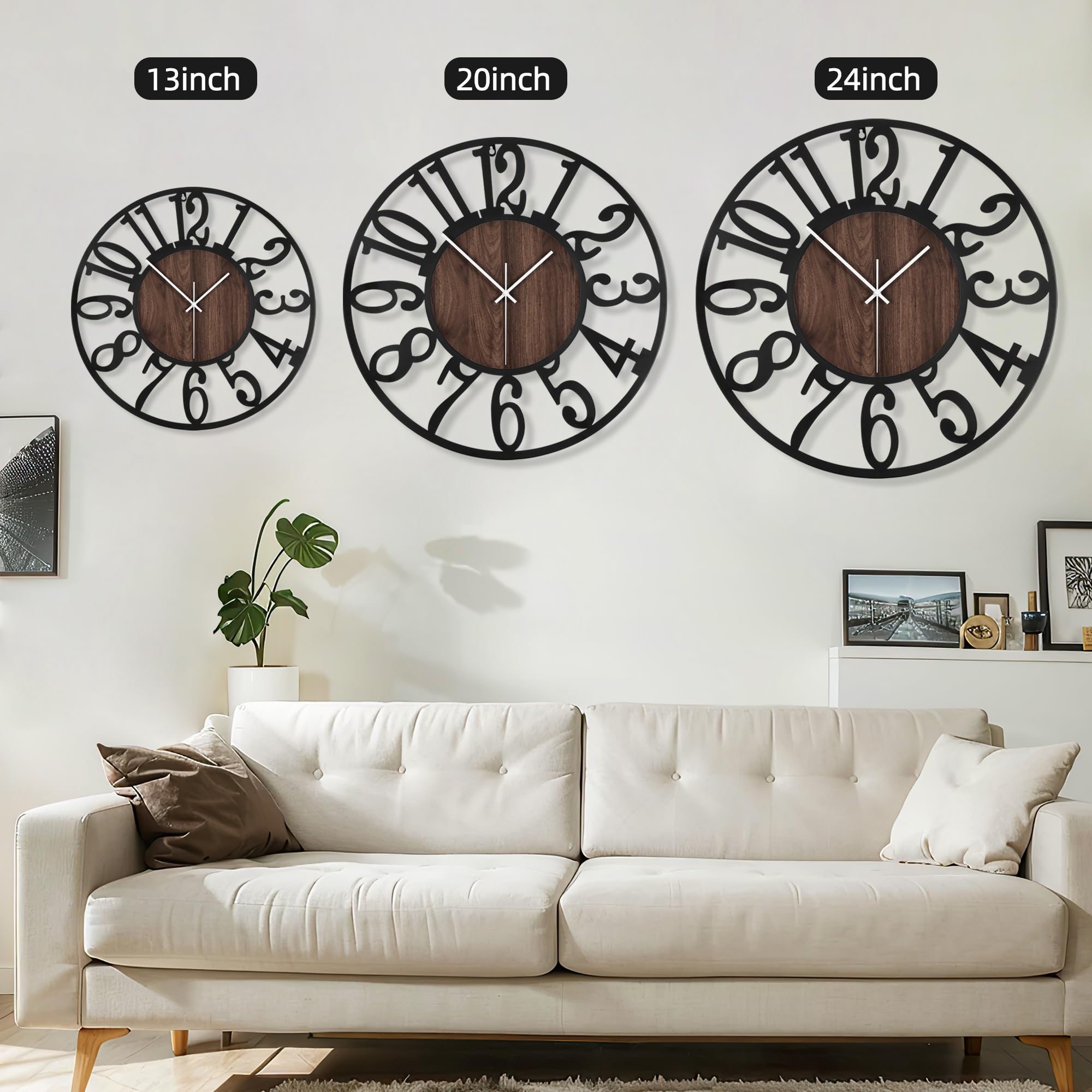Maxstar round wall clock silent movement ensures quiet environments for work or study.
