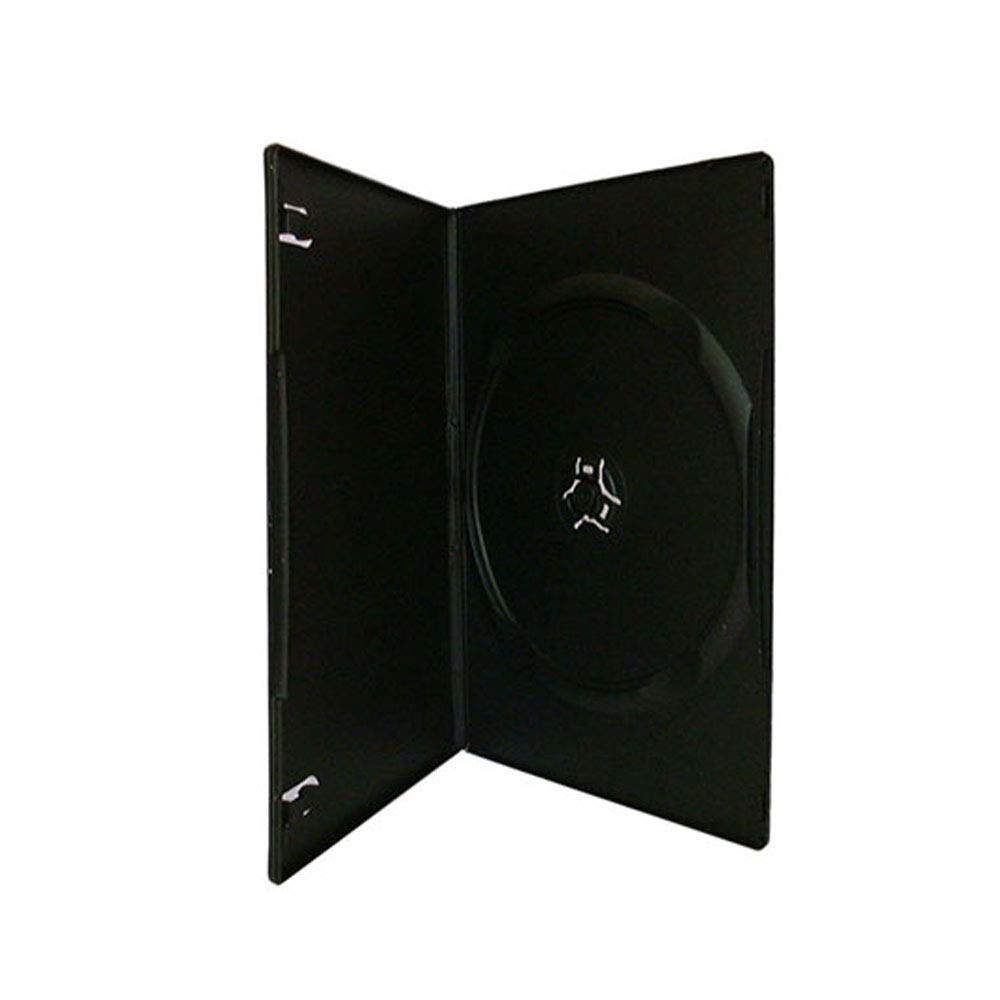 Maxtek 7mm slim black DVD case in a 100-pack for compact media storage.
