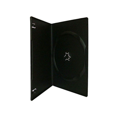 Maxtek 7mm slim black DVD case in a 100-pack for compact media storage.