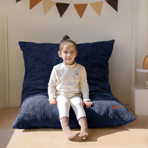 MAXYOYO 3 in 1 bean bag chair folded, showcasing versatile play and storage
