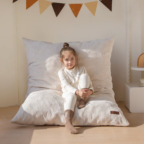 MAXYOYO 3 in 1 kids bean bag chair bed folded for compact versatility during play