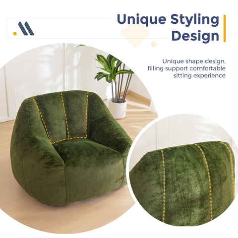 MAXYOYO Bean Bag Chair in bedroom for relaxing downtime.