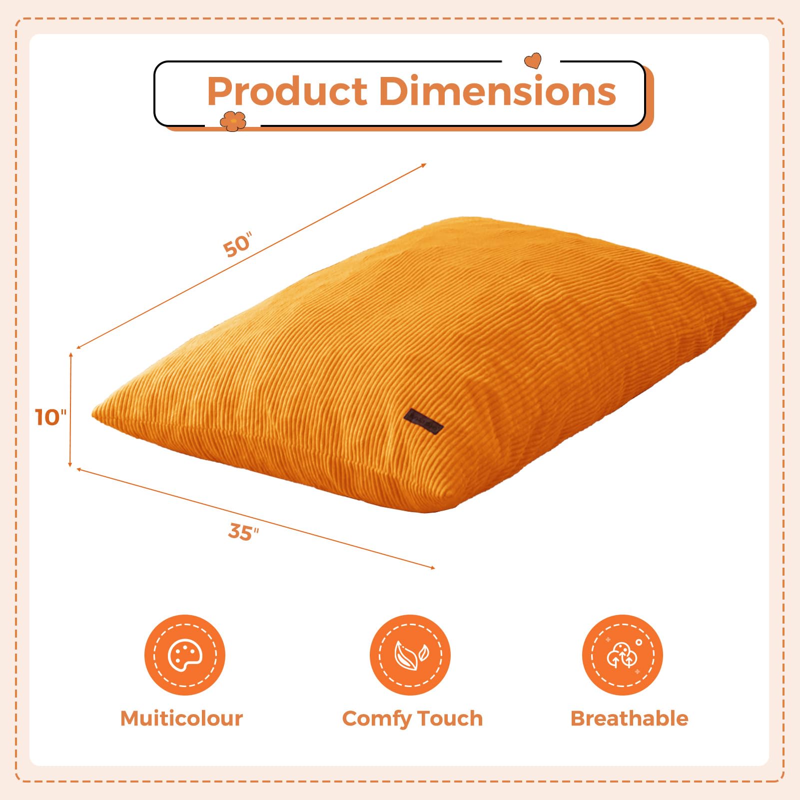 MAXYOYO bean bag floor cushion ideal for floor play and cozy reading.