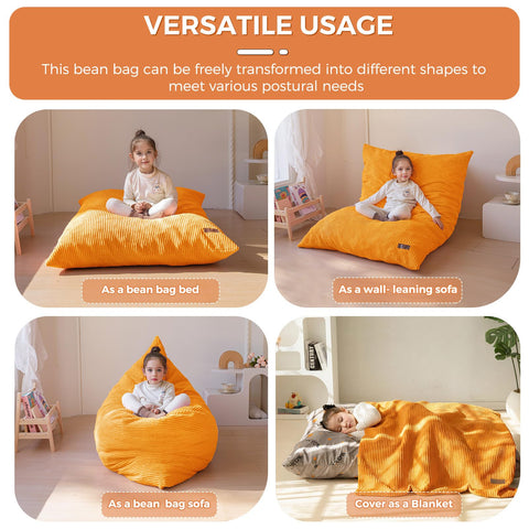 MAXYOYO bean bag lounger provides comfy downtime after play.