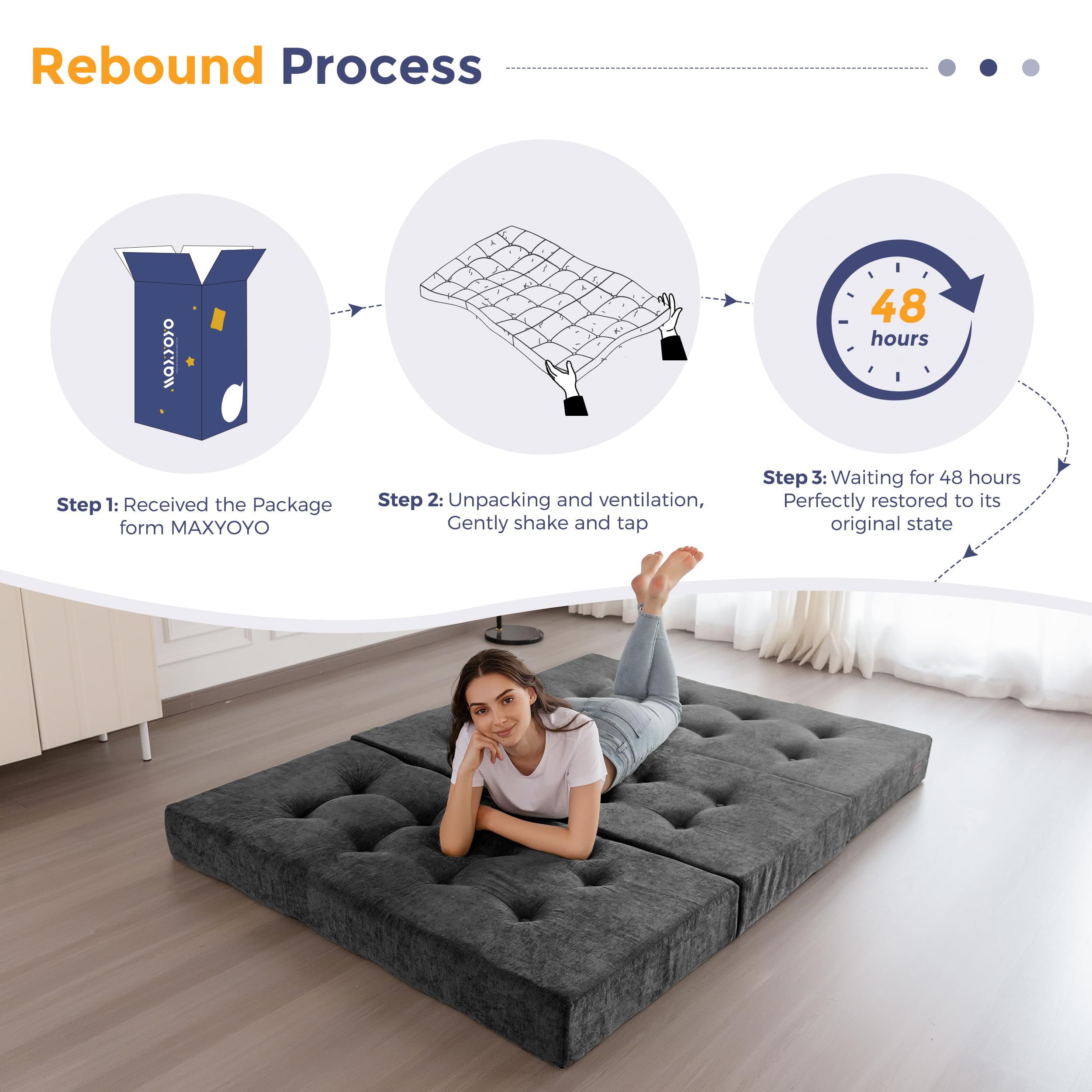 MAXYOYO dark grey cover adds versatile style to any room.