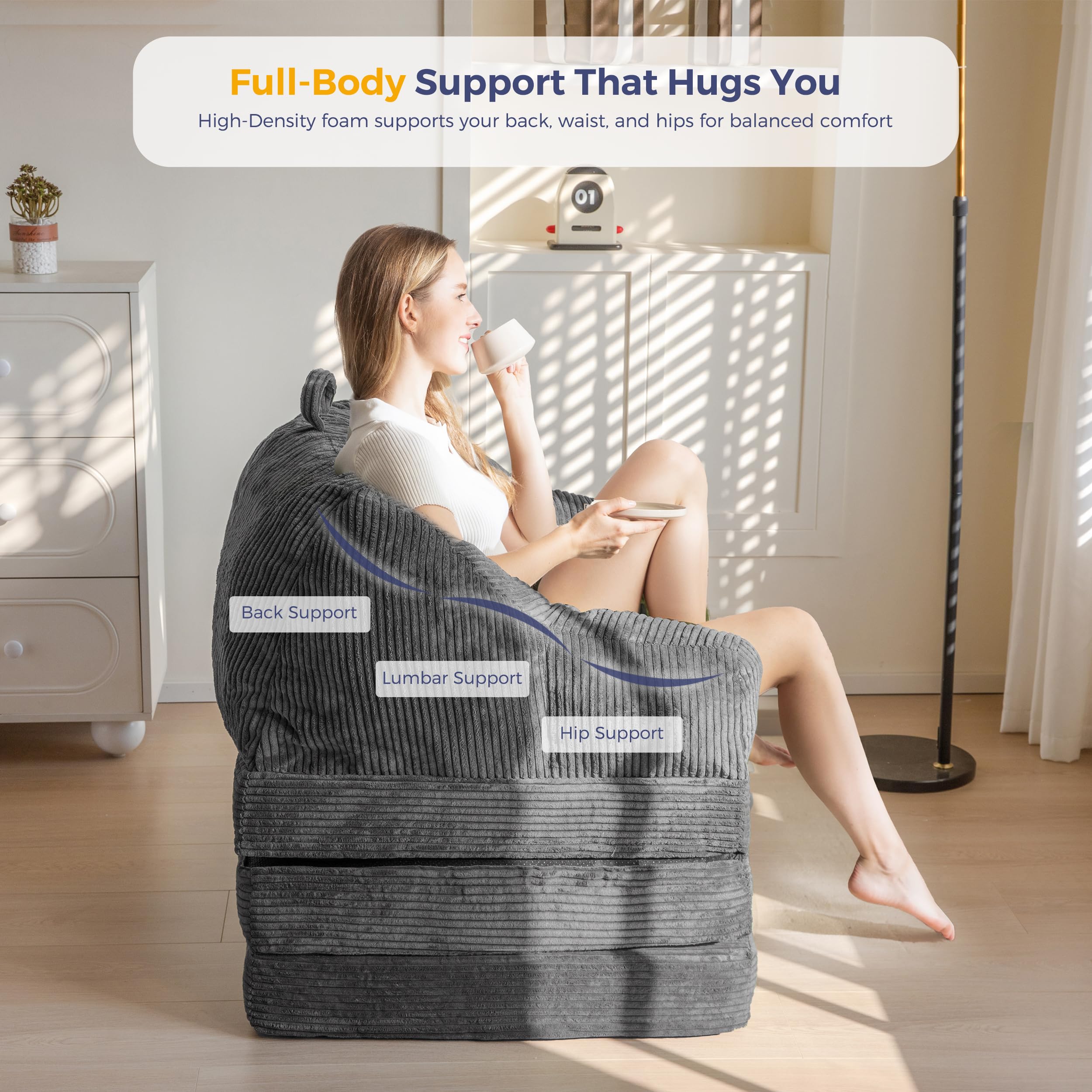 MAXYOYO dark grey upholstery complements modern interiors