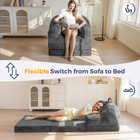 MAXYOYO floor couch with corded fabric offers cozy seating