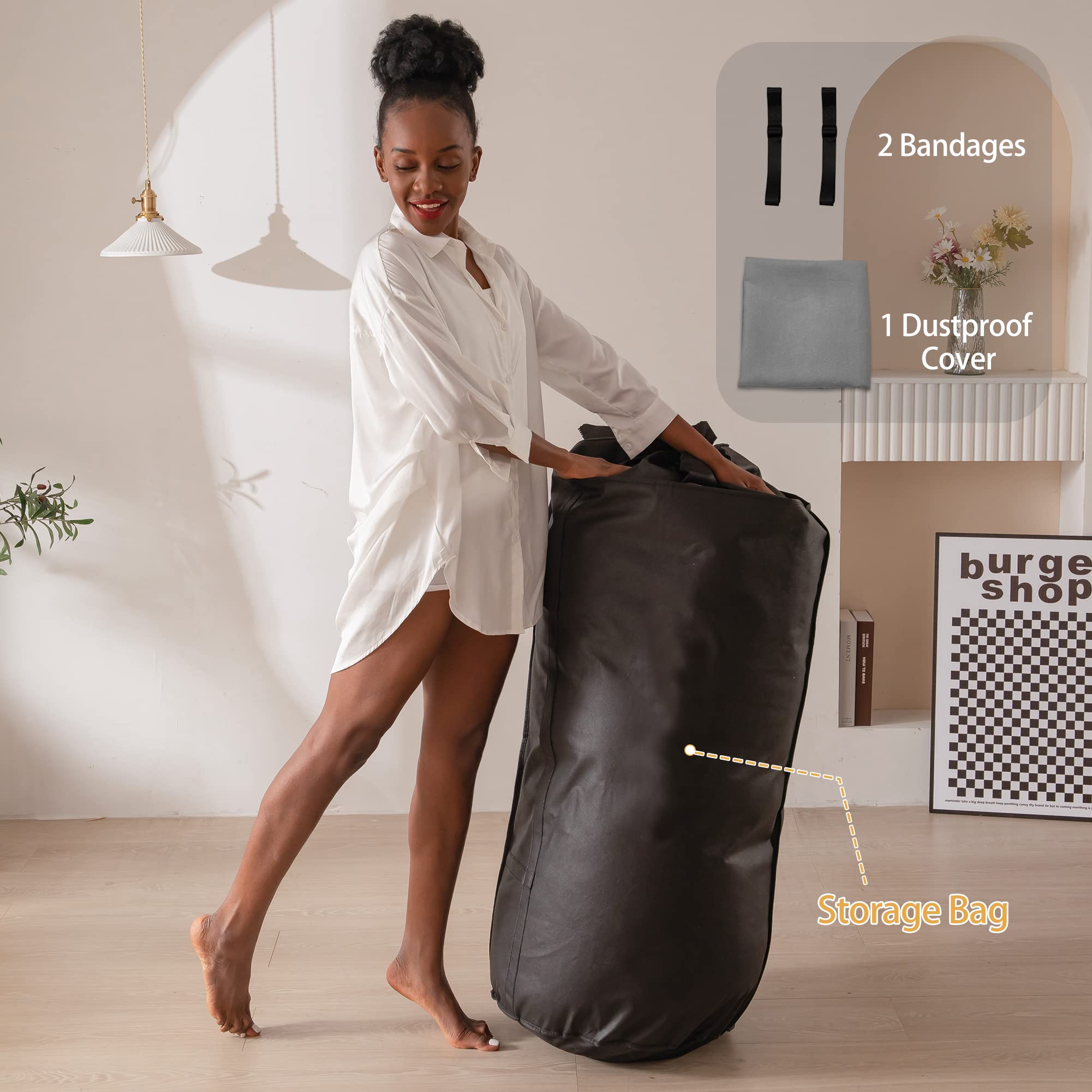 Storage bag and straps included with MAXYOYO futon for compact transport.