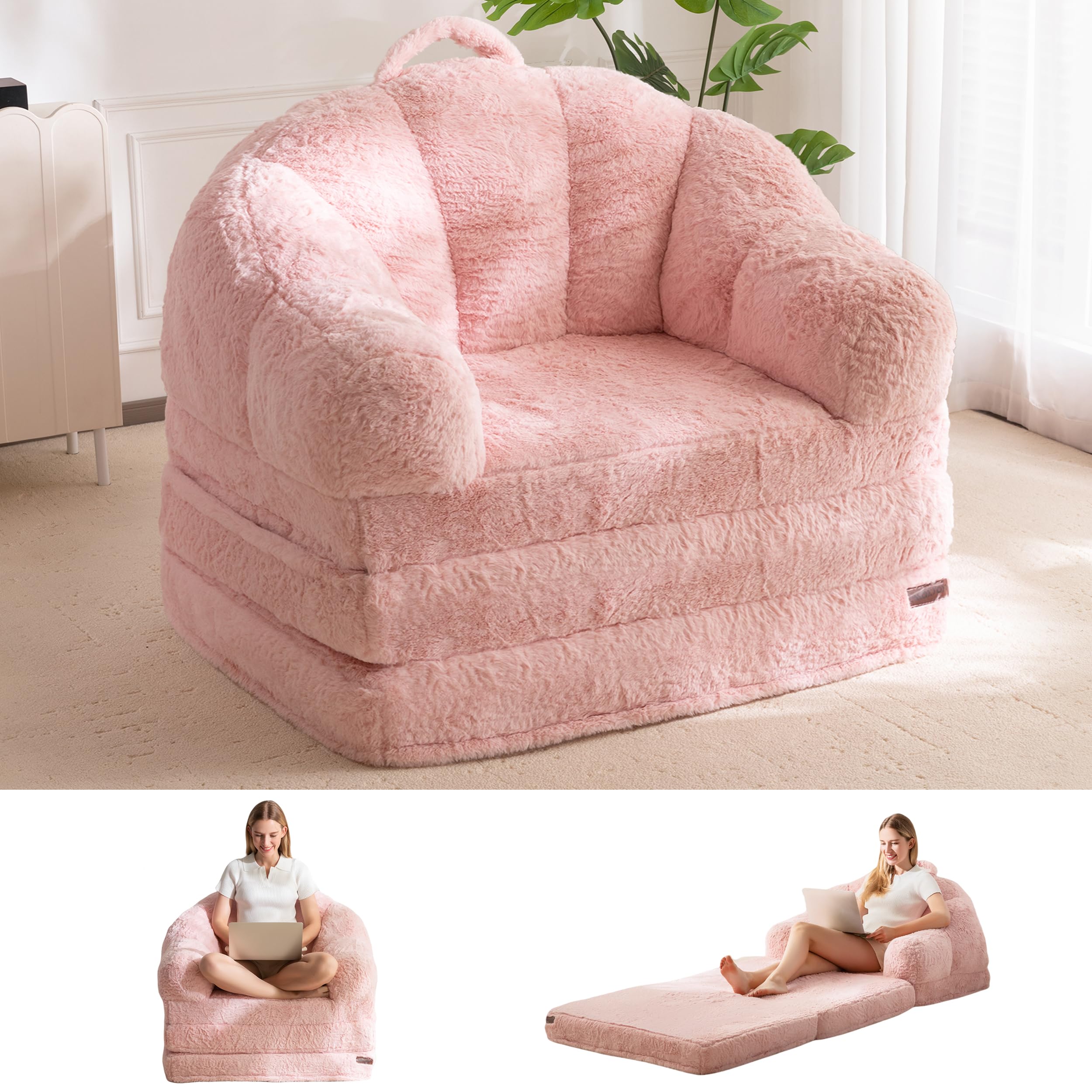 MAXYOYO folding sofa bed in closed state saves space and provides seating.