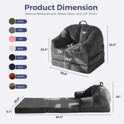 MAXYOYO folding sofa bed with handle enables easy movement and placement