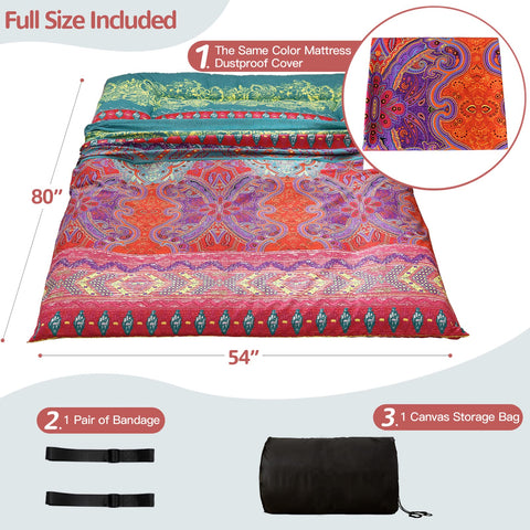 MAXYOYO Full-size 54x80 futon suitable for tatami, camping, or guest bedding.