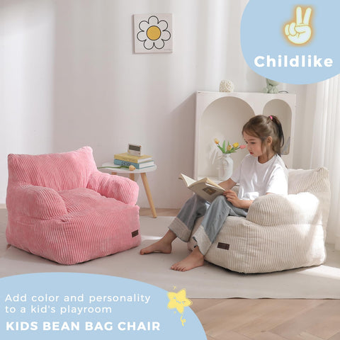 MAXYOYO Kids Bean Bag Chair dimensions 25.5 by 22.8 by 21.6 inches