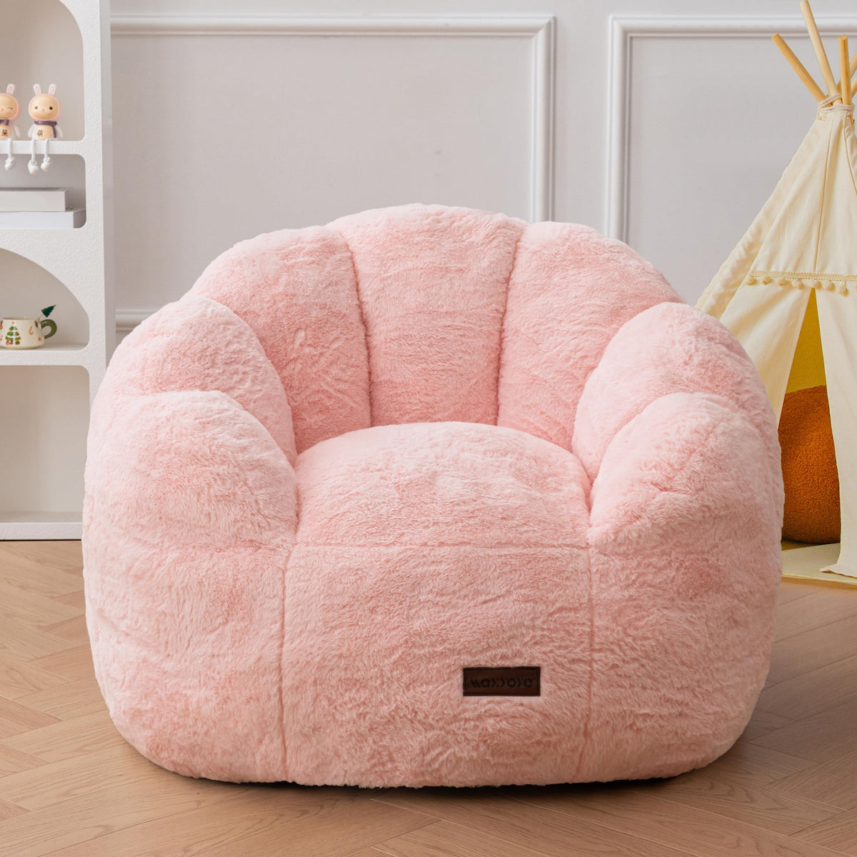 MAXYOYO floral backrest bean bag chair for story time and naps