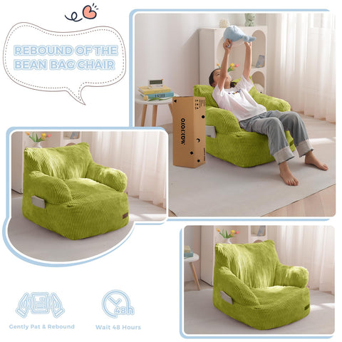 MAXYOYO Kids Bean Bag Chair requires about 48 hours to regain elasticity after unboxing