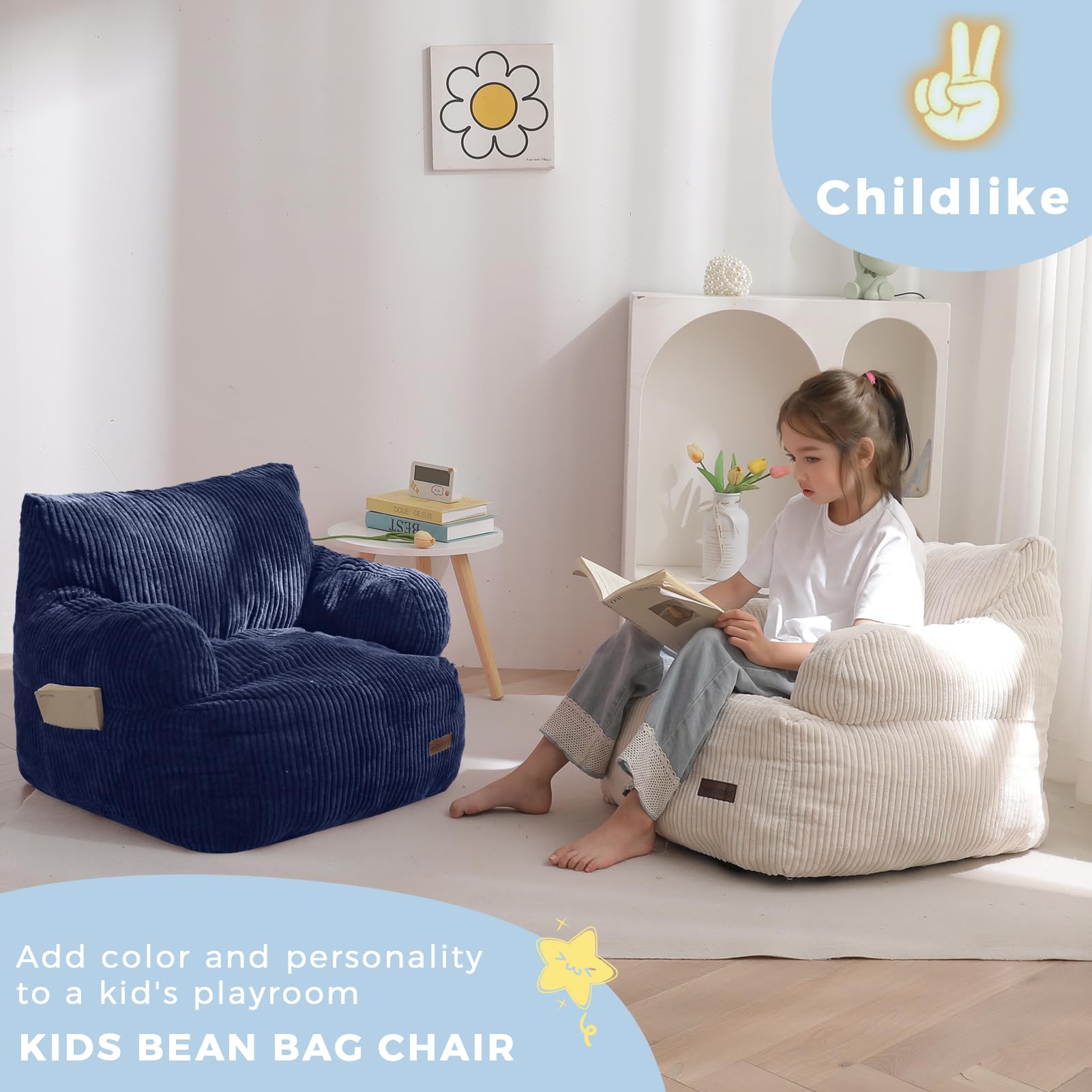 MAXYOYO Kids Bean Bag Chair is lightweight for easy movement between rooms.