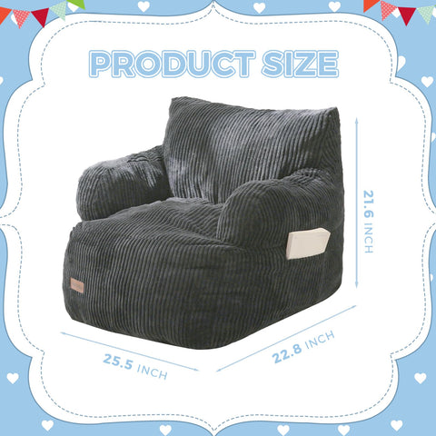 MAXYOYO Kids Bean Bag Chair shredded foam filling supports growing bodies.