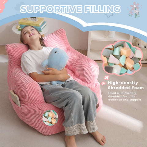 MAXYOYO Kids Bean Bag Chair side pocket keeps toys within reach
