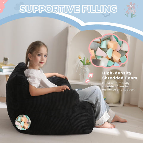 MAXYOYO Kids Bean Bag Chair with side-pocket for quick toy storage.
