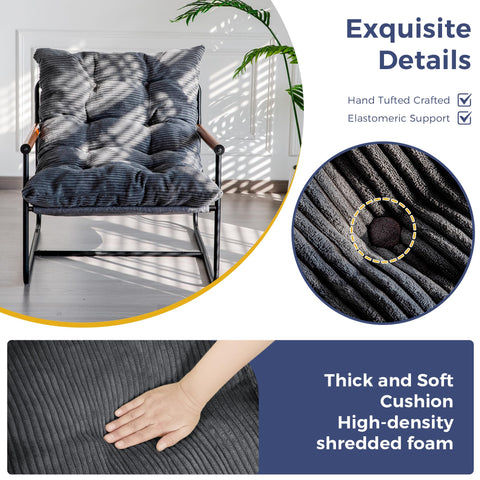 MAXYOYO Modern Accent Chair cushion close-up showing soft, breathable fabric.