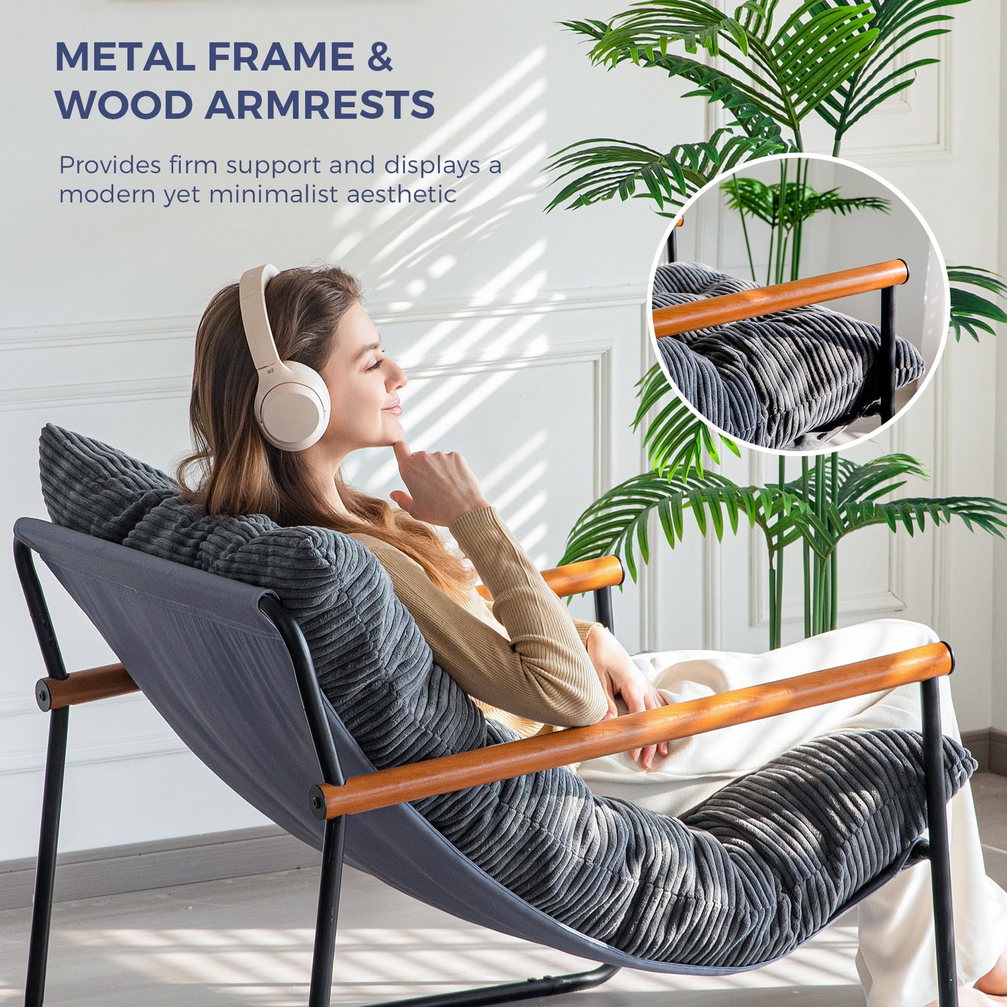 MAXYOYO Modern Accent Chair ships with all tools and simple 15-30 minute assembly.