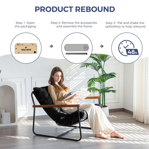 MAXYOYO Modern Accent Chair easy assembly with included tools