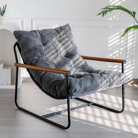 MAXYOYO Modern Accent Chair front view for calm, relaxed living spaces.