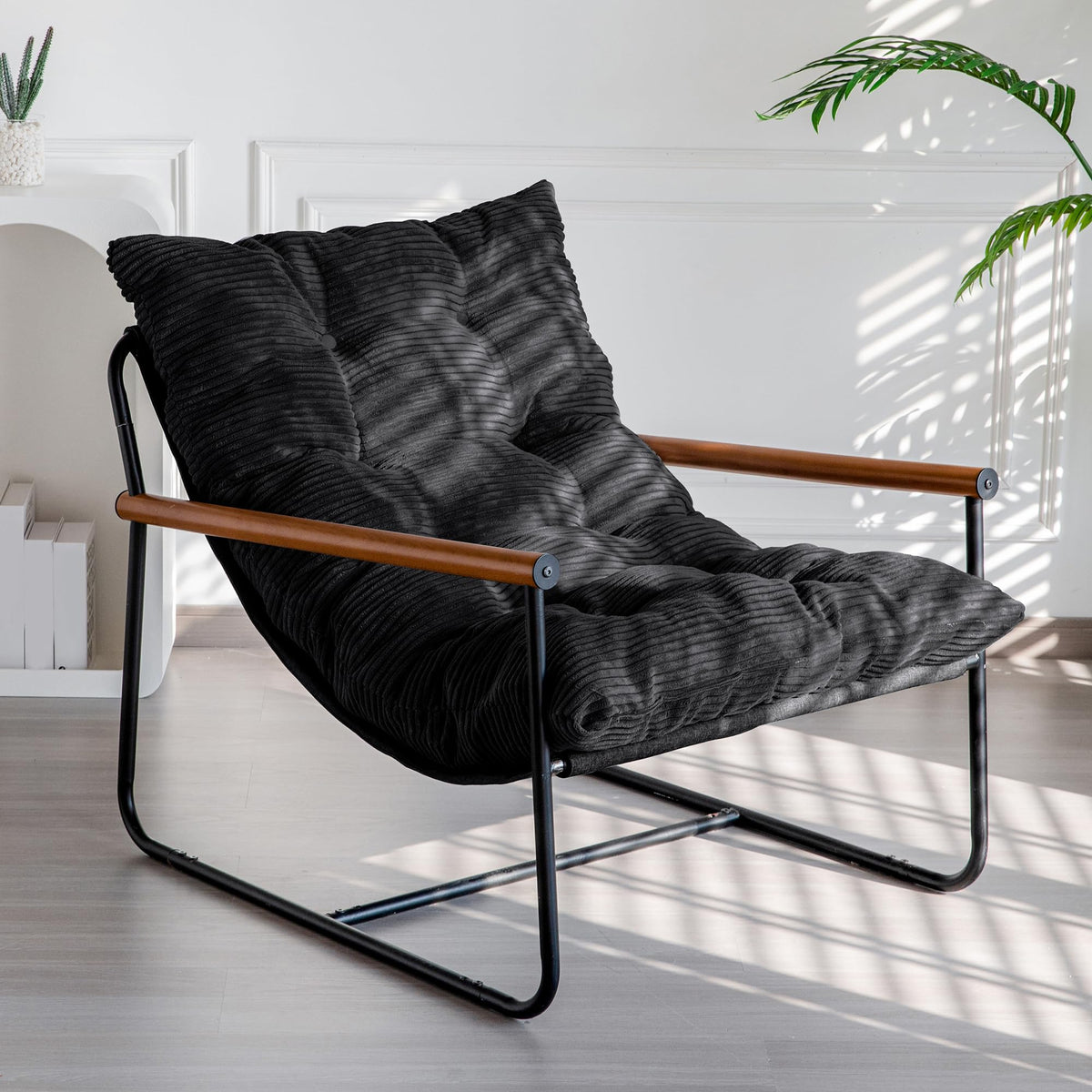 MAXYOYO Modern Accent Chair tufted cushion close-up for comfortable seating