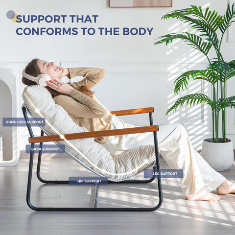 MAXYOYO wooden armrests detail emphasizing FSC-certified materials and craftsmanship.