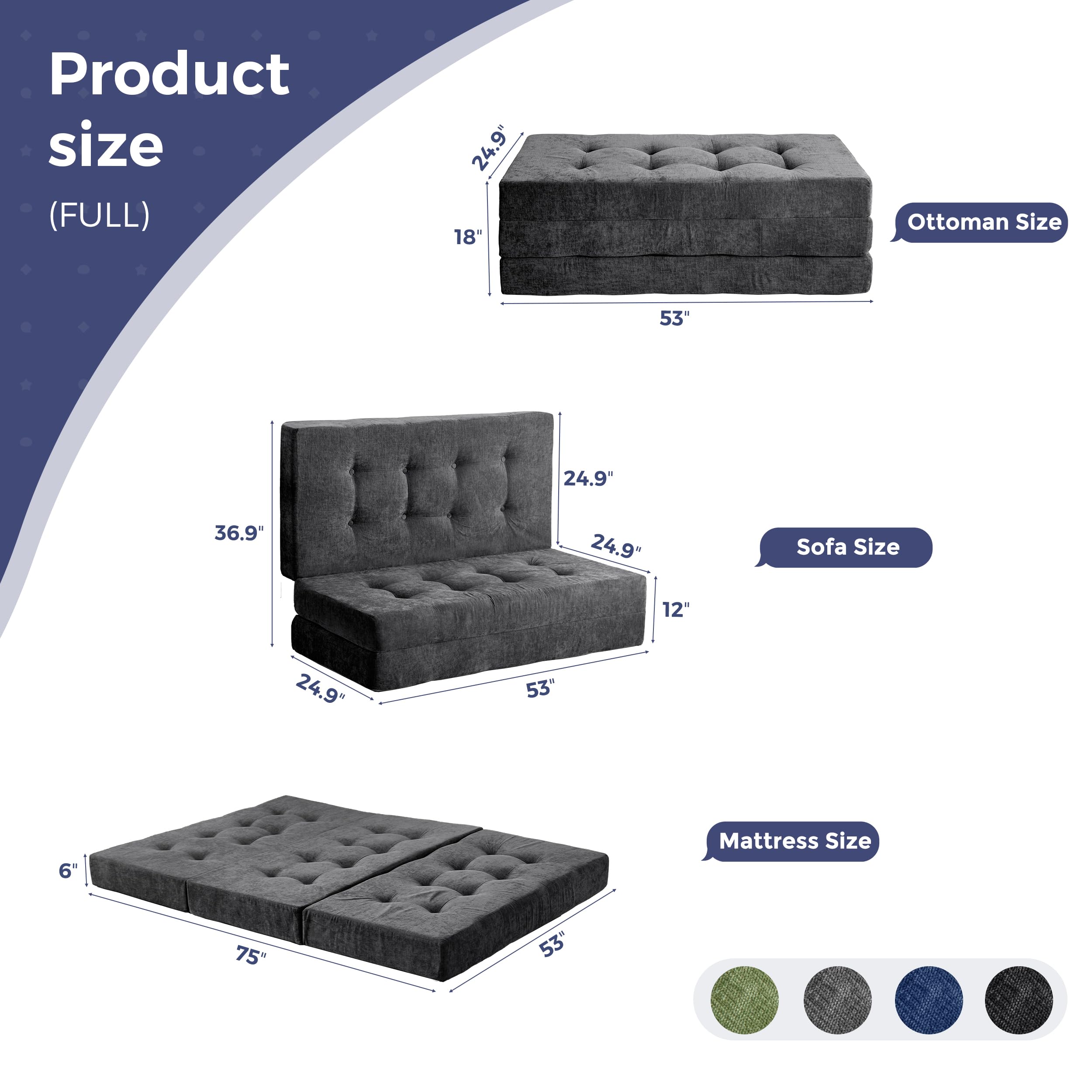 MAXYOYO no-assembly-required tri-fold mattress ready for quick setup