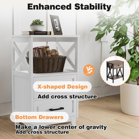 May in Color White Nightstand assembly instructions included for quick setup.